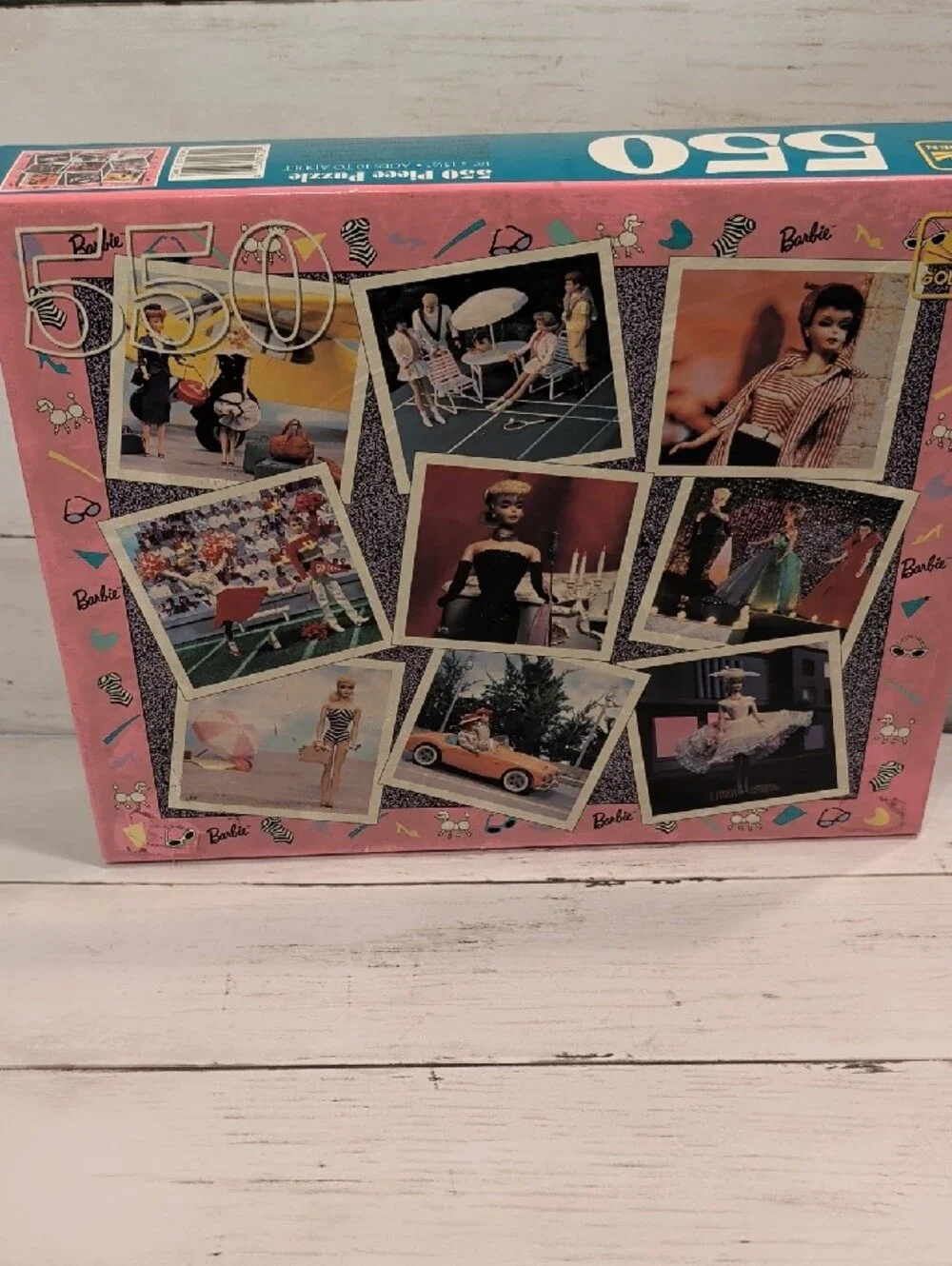 Barbie Vintage Collage 550-Piece Puzzle - Pink & Blue